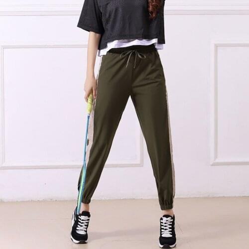 New Sweatpants Womens Sports Trainning Trousers Closing Loose Foot Pants High Waist Running Fitness Pants