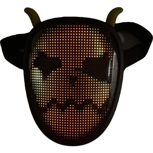 New Design Halloween Rechargeable Small Size Bracelet Control LED Luminous Mask Cosplay Face Mask