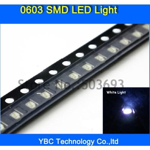 Wholesale 500pcs/lot White Color Brand New 0603 LED SMD Ultra Bright Diode Light