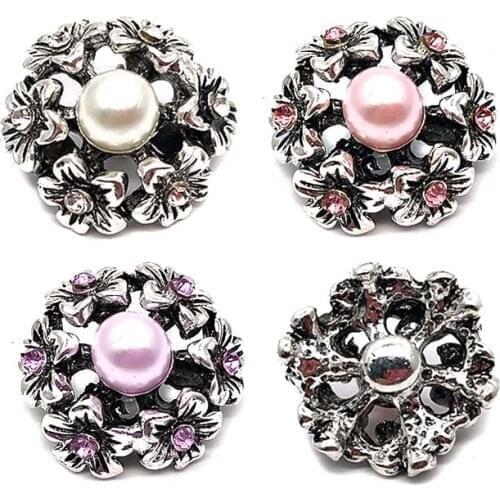 Wholesale w360 flower 3D 18mm 20mm metal snap button for Bracelet Necklace Interchangeable Jewelry Women accessorie findings