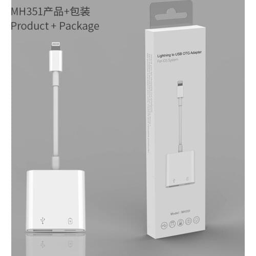 OTG adapter for lightning to USB adapter For iPhone 7 8 X camera connection kit converter for iPad iOS 12 13 connect MIDI piano