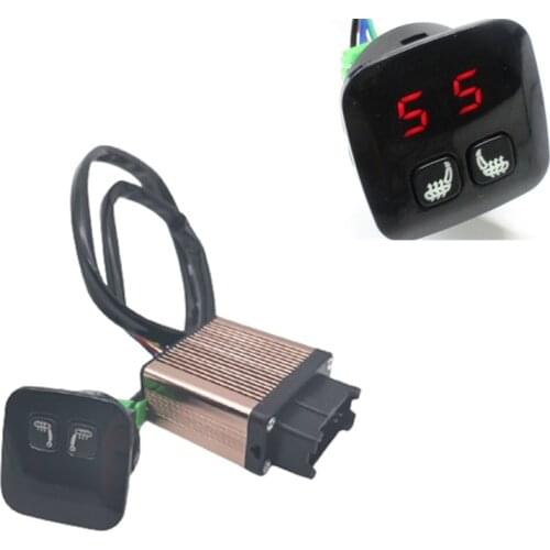 Seat Heater Switch 2 dial LCD digit 5 level heated switches for driver and passenge chair seat warm interior support part
