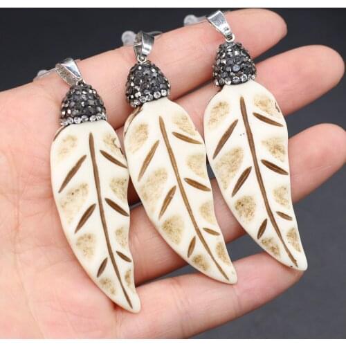 Pendant Ox bone Simple and retro style for Jewelry Making DIY Necklace Bracelets 20x58mm