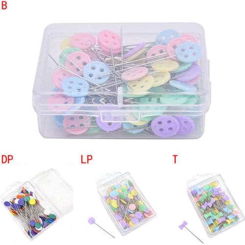 Mixed Colors 100pcs/box Sewing Patchwork Pins Flower Head Pins Sewing Tool Needle Arts