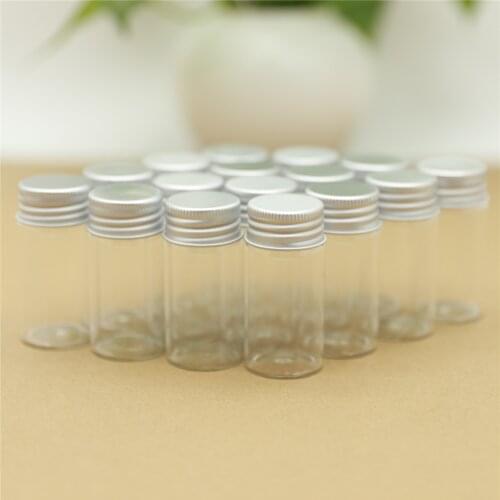 50 pcs/lot 30*60mm 25ml Glass bottle Silver Screw Cap Test Tube Storage Small Glass jars Spice Containers DIY Gift Vials