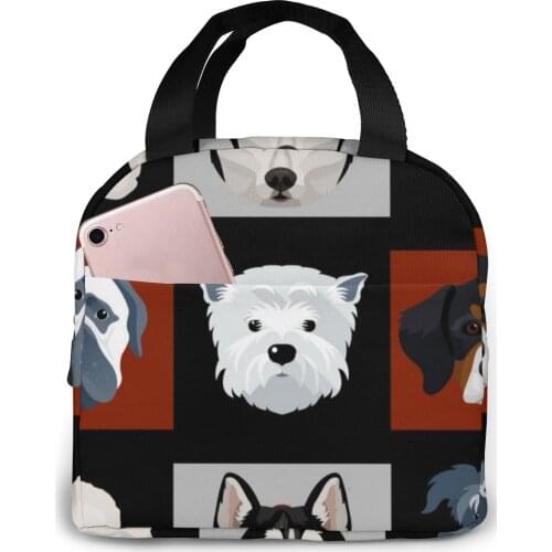 Cartoon Dog Thermal Lunch Bag For Women Oxford Cloth Food Fresh Keep Fit Cooler Bags Waterproof Picnic Travel Storage Lunch Bags