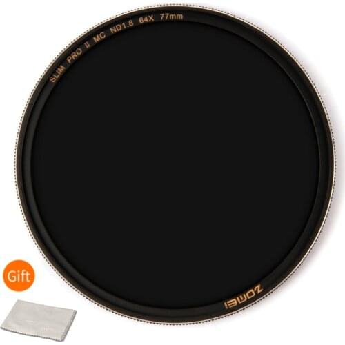 ZOMEI Slim ND Filter ND8 ND64 ND1000 Silver Rimmed Optical Glass Filtro 49/52/55/58/62/67/72/77/82mm for Canon Nikon Sony Camera