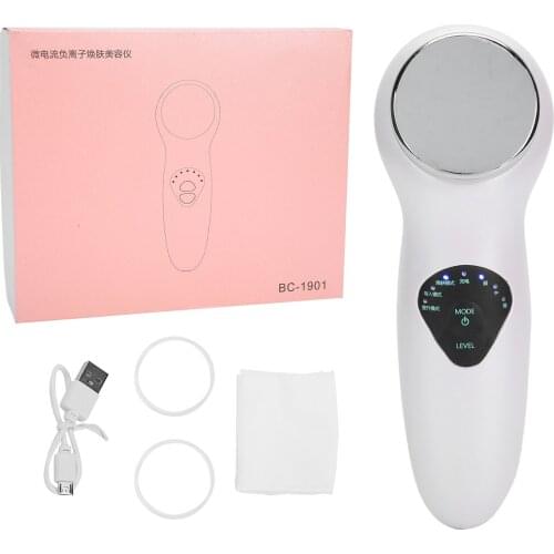 Ultrasonic Face Massager EMS Electric Facial Cleanser Heating Skin Care Face Import Device