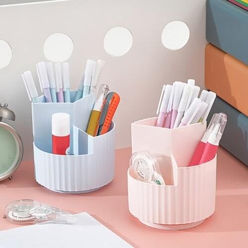360 Degree Rotating Pen Holder Multifunction Storage Box Large Desktop Makeup Brush Pencil Organizer School Stationery Supplies