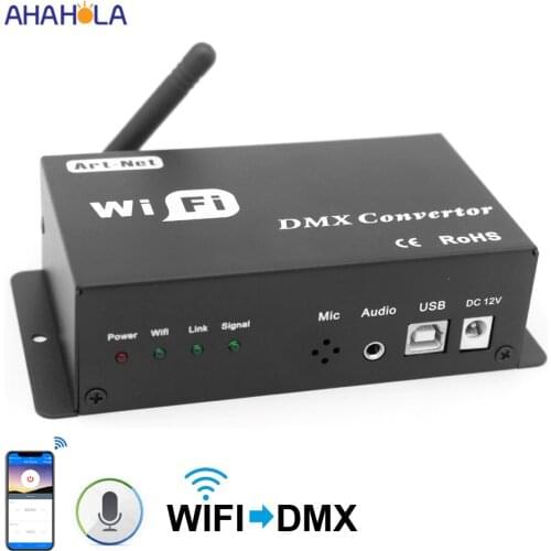 WF310 Wifi Controller 12v DC Wifi to Dmx Singal Convertor App Wifi Control DMX Decoder for Led Strip Light Wifi Led Controller