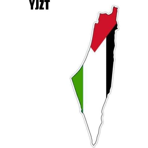 YJZT 4.2CM*12.5CM Accessories Palestine Gazza Jews Flag Map Helemt Car Sticker Decal 6-1207
