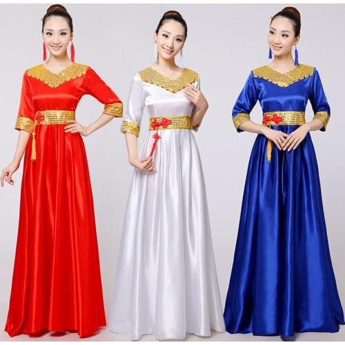 New Adult Chorus Performance Costume Long Recitation Chorus Ensemble Welcome Ceremony Stage Performance dress Women