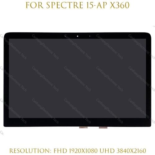 15.6" FHD UHD For HP Spectre x360 15-ap Series 15-ap001nf LCD Touch Screen Digitizer Replacement Assembly 841264-001 841265-001