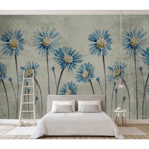 3D Photo Hand painted garden flower Wallpaper Wall Murals Simple flowers grass Living Room TV Sofa Backdrop Paper Home 8d Decor