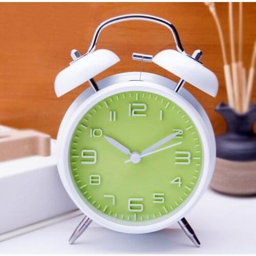 4 inch Twin Bell Alarm Clock with Stereoscopic Dial Backlight Alarm Clock Battery Operated Loud Alarm Clock Bedroom Alarm Clock