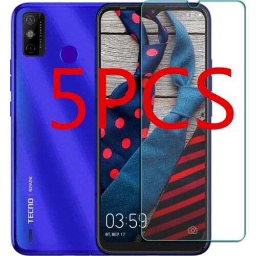 5PCS Tempered Glass On For Tecno Spark 6 Go 2020 6.52" Protective Film Screen Protector Phone Cover Shield Saver Guard HD