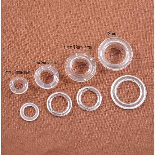 500sets Round White Clear Plastic eyelet with Grommet 3 /4/5/7/8/10/12/15/18mm