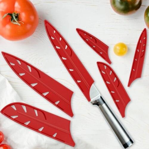 6 Pcs Knife Edge Guards Covers Stainless Steel Damascus Ceramic Kitchen Knife BPA-Free Sheath Case Protect Cutlery Knife Blade