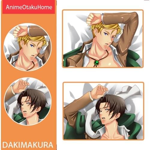 Anime Attack on Titan Levi·Ackerman Erwin Smith Throw Pillow Cover Hugging Body Pillowcase Otaku Bedding Dakimakura Pillow Case