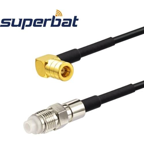 Superbat DAB/DAB+ Car Radio SMB Connector Aerial FME Plug to SMB Jack Right Angle Cable for Sony DAB