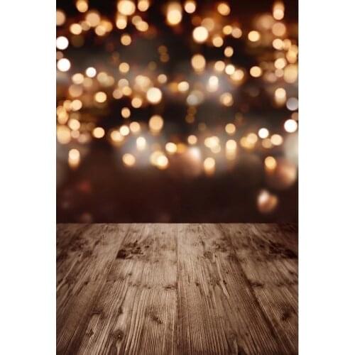 Bokeh Photography Backdrops Wooden Floor Backgrounds for Photo Studio Wedding Photos Baby Shower Newborn Children and Kid Custom