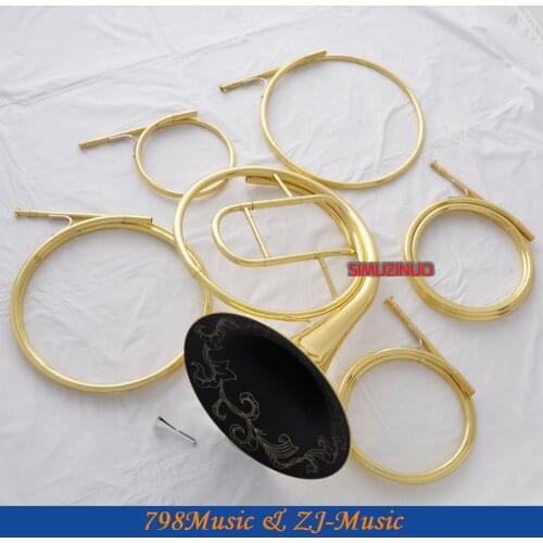 Gold Lacquer Natural 5 Key French Horn A/D/E/F/G Key Engraving Bell New Case