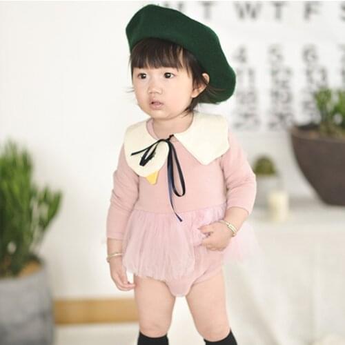 Baby Clothing Newborn Baby Girl Peter Pan Collar Romper Jumpsuit Baby Girl Tutu Dress Clothes Outfits 0-18M
