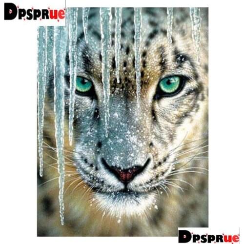 Dpsprue Full Square/Round Diamond Painting Cross Stitch Diamond 3D Embroidery Animal Tiger DIY 5D Moasic Home Decor Gift K76