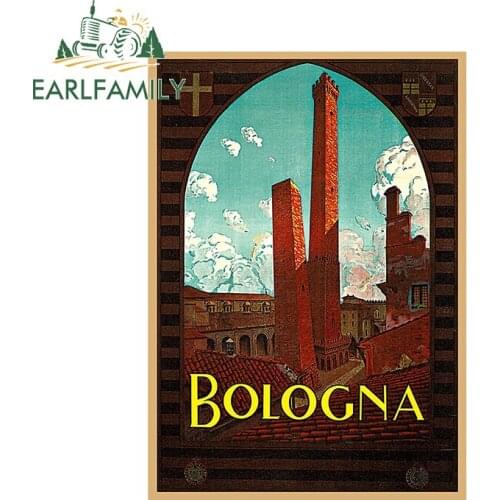 EARLFAMILY 13cm x 11.1cm for Bologna Car Stickers Motorcycle Helmet 3D Funny Waterproof Snowboard Body for Car Decal Decoration