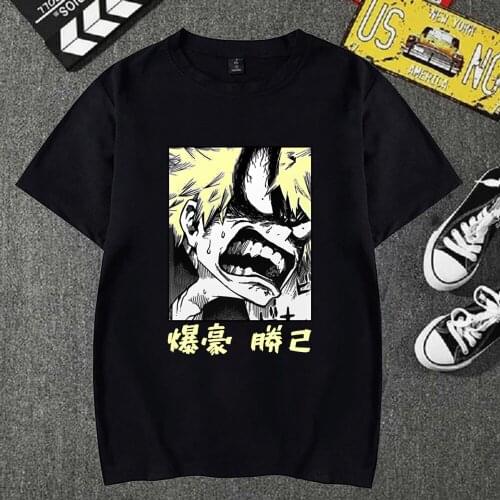 Harajuku My Hero Academia T-Shirt Men Unisex Anime Cartoon Design Men Tee Shirt Homme Summer Tops Short Sleeve