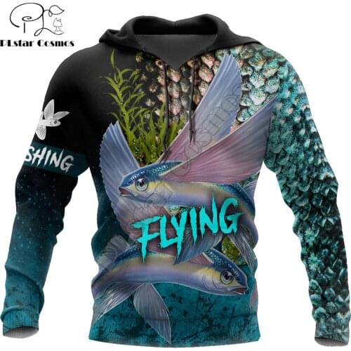 Flying fish on skin fishing 3D Printed Mens Hoodie Harajuku Streetwear Pullover Autumn Unisex Casual Jacket Tracksuits DW0168
