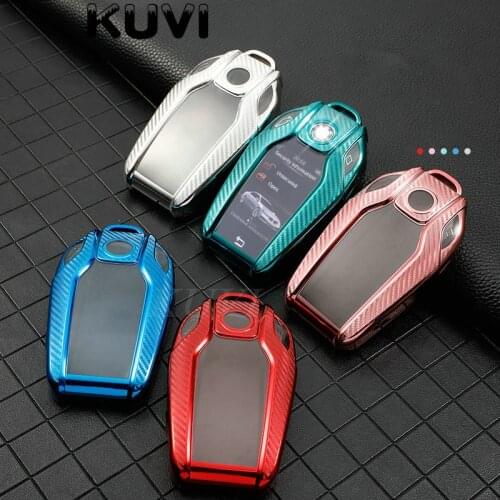 Carbon Tpu Car LED Display Key Cover Case Shell for BMW 5 7 Series G11 G12 G30 G31 G32 I8 I12 I15 G01 G02 G05 G07 X3 X4 X5 X7
