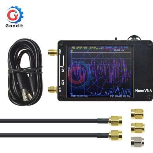 2.8 inch LCD NanoVNA Vector Network Analyzer Kit MF HF VHF UHF 50KHz-900MHz Antenna Analyzer Built-in Battery+USB Type-C Cable