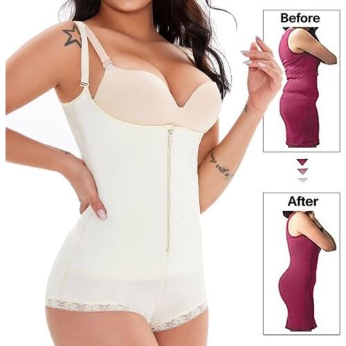 Womens Full Body Shaper Waist Cincher Underbust Corset Adjustable Waist Trainer Firm Bodysuits Postpartum Shapewear Plus Size