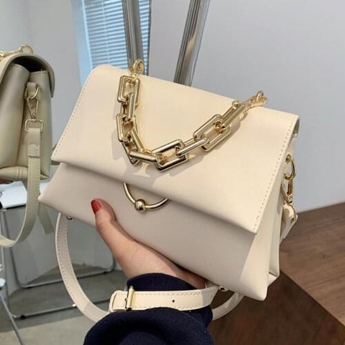 SWDF Thick Chain Square Tote bag 2021 New High-quality PU Leather Womens Designer Handbag High capacity Shoulder Messenger Bag