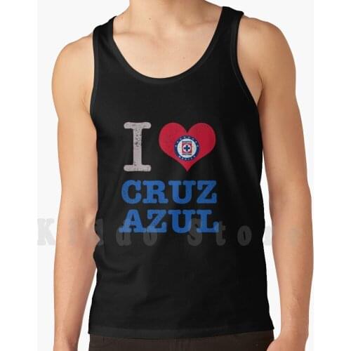 I Heart Cruz Azul Mexican Team Tank Tops Vest 100% Cotton Gol Cruz Azul Team Deportivo Soccer Heart Love Sports Football