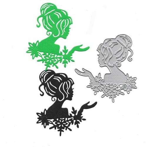 Metal Diy Cuts Beautiful Girl Clear Stamps and Dies Embossing Template for Scrapbooking Album Decoration Paper Card Making Mold