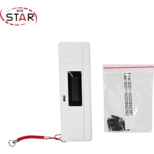 Mini pet scanner animal RFID tag reader 134.2khz+10 pcs biochemical glass tag for puppies kitties 1.4*8mm