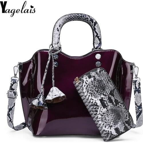 2019 Fashion Snake Printed PU Leather Women Handbag Designer Famous Brand Crossbody Shoulder Ladies Bag Big Capacity Casual Tote