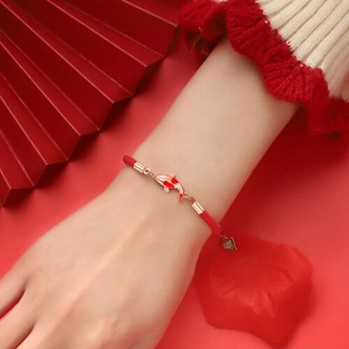 Fashion Red Rope Bracelets Fish Charm Lucky Bracelets For Women Jewelry Accessories 2021