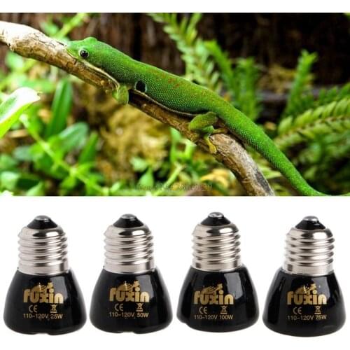 25W E27 Pet Heating Lamp Black Infrared Ceramic Emitter Heat Light Bulb Pet Brooder Chickens Reptile Lamp 110-120V