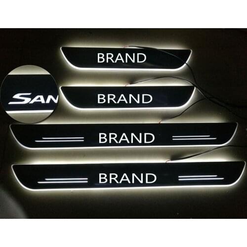 Trim Pedal Car Exterior Parts LED Door Sill Scuff Plate Pathway Dynamic Streamer light For Hyundai SANTAFE SANTA FE 2006 - 2020