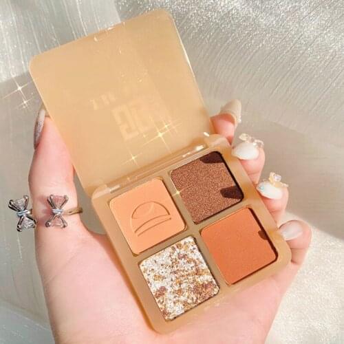 DIKALU 4 Colors Eye Shadow Palette Matte Shimmer Eye Primer Makeup Eyeshadow Pigment Diamond Glitter Lasting Eyeshadow Cosmetics