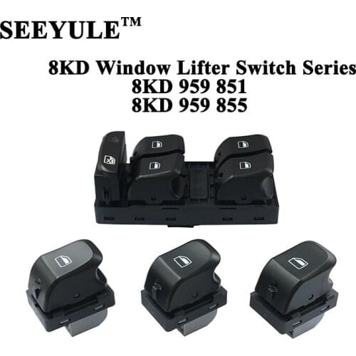 1set SEEYULE 8KD 959 851 855 8K0 959 851D Car Window Lifter Switch Accessories for Audi A4L B8 A5 SPORTBACK Q5 S5 RS5 2007-2012