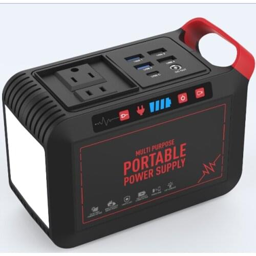80W AC portable solar power generator system emergency camping power pack lithium battery 24000mAh