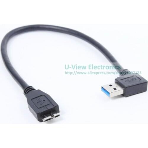 Right Angled 90 Degrees USB3.0 A Male to Micro USB 3.0 Extension Cable About 30CM/Free DHL Shipping/100PCS