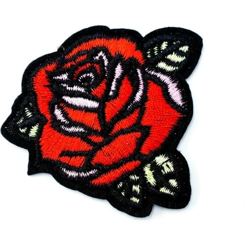 Rose (Size:5.0x5.4cm) DIY Cloth Badges Mend Decorate Patch Jeans Bag Hat Clothes Apparel Sewing Decoration Applique Patches