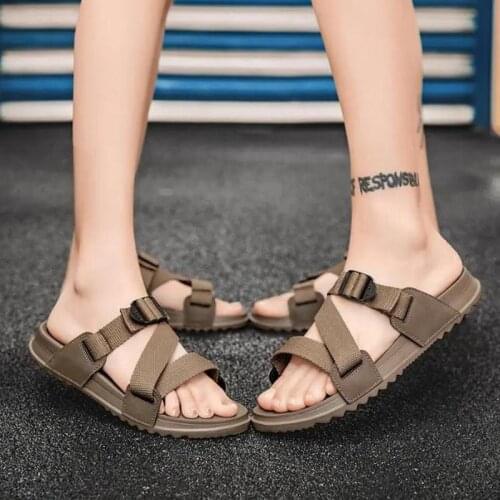 Men and Women Fashion Sandals Outdoor Flat Slipper Couples Casual Shoes Z Strap Cover Comfortable