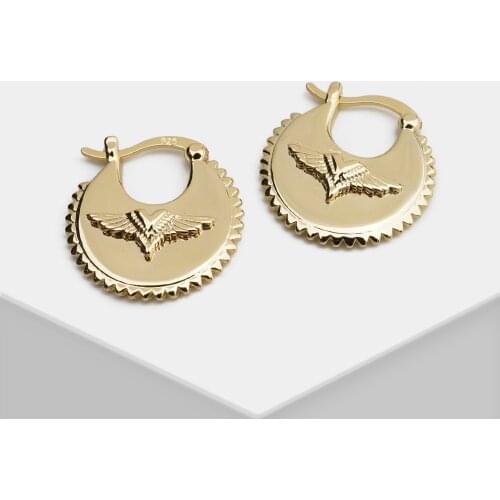 G30 ins fashion angel wings dangle earrings for women trendy gold metal drop earrings with box
