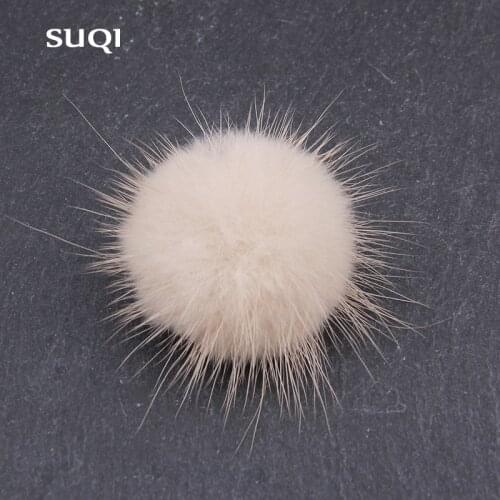 Suqi Fashion Womens Coat Corsage pins Needle Brooch Cute Mink Hair Ball Boutonniere Jewelry Ladies Jewellery Accessories